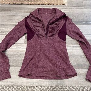 Lululemon Purple Long Sleeve Pullover with Ruffle Detail